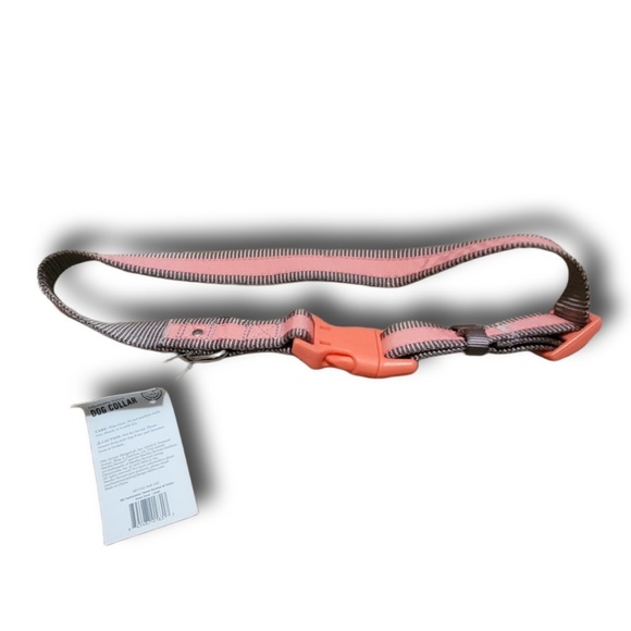 Martha Stewart Adjustable Nylon Dog Collar Size 20 - Neck 18"-26" Coral / Gray - Picture 9 of 11